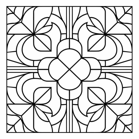 Vector coloring book page for adults - line art pattern of abstr