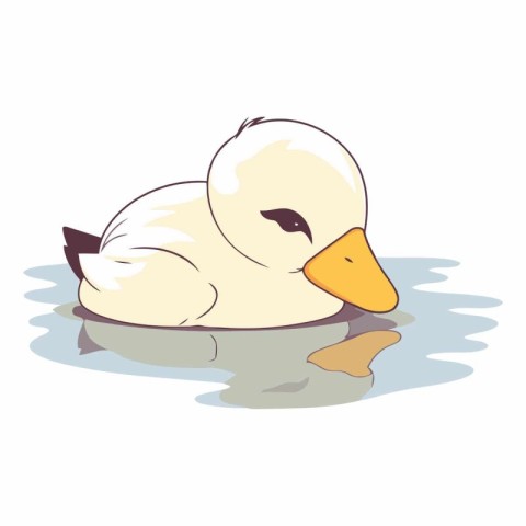 Illustration of a cute duck on a white background