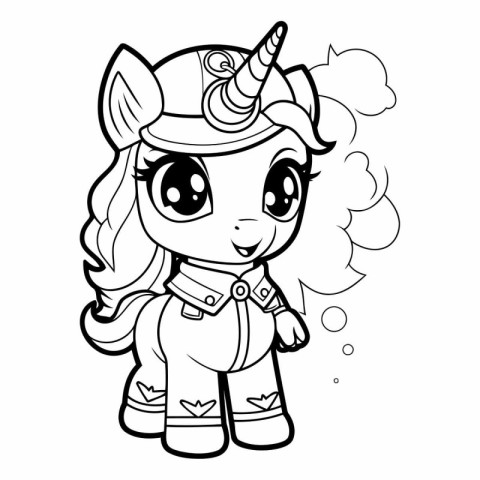 Coloring Page Outline Of Cartoon Unicorn Fantasy Character