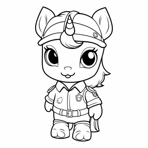 Coloring Page Outline Of Cartoon Unicorn Fantasy Character Vecto