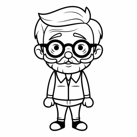 Grandfather Cartoon Mascot Character Vector Illustration. EPS10