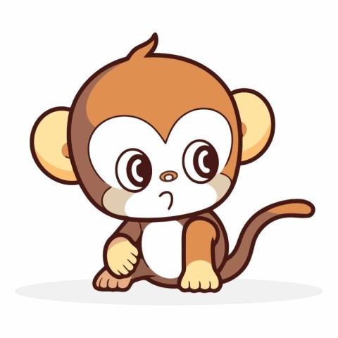 Cute monkey cartoon icon. Animal cute cartoon.