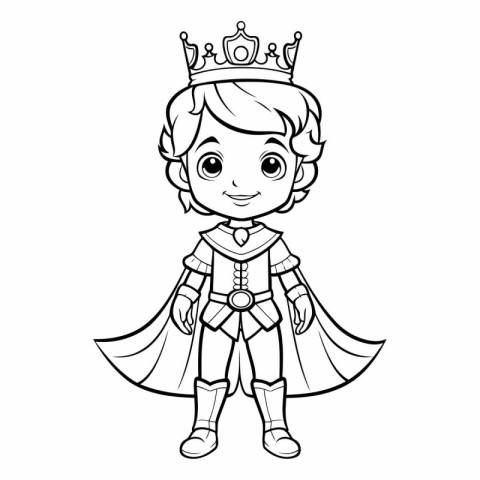 Coloring Page Outline Of Cartoon King Fairy Tale Character Vecto