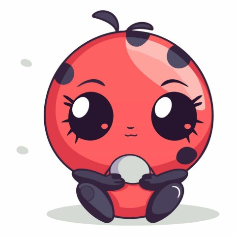 Cute ladybug cartoon vector illustration. Cute ladybug character