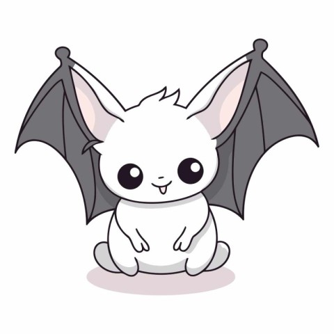 Cute cartoon bat isolated on a white background.