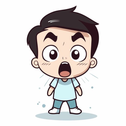 Surprised boy - Cute Cartoon Vector IllustrationÃ¯Â»Â¿