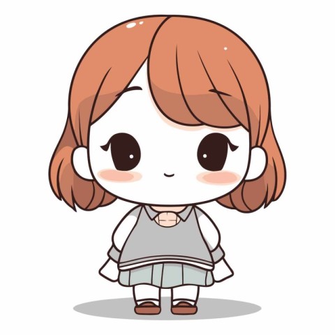 Cute little girl cartoon character. Eps 10.