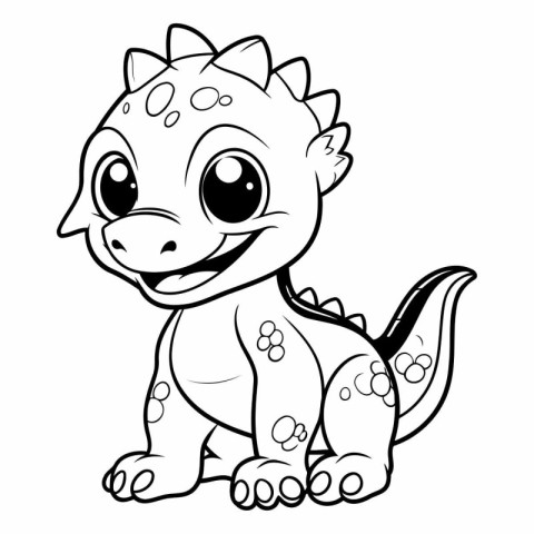 Cute Cartoon Dinosaur - Coloring book for children