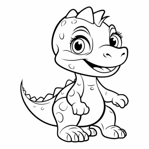 Cute Dinosaur Cartoon Mascot Character Illustration Isolated on