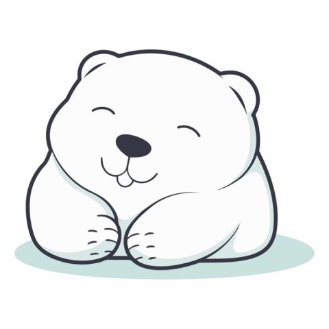 Cute polar bear cartoon vector illustration. Cute polar bear ico