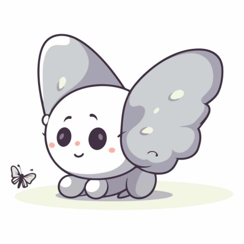 Butterfly cartoon character vector illustration. Cute butterfly