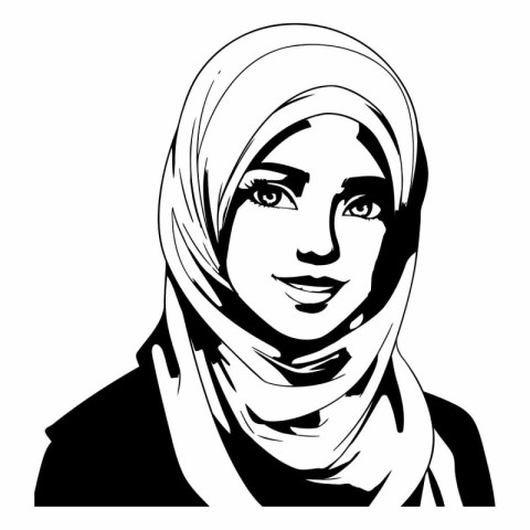 Portrait of beautiful muslim woman in hijab.