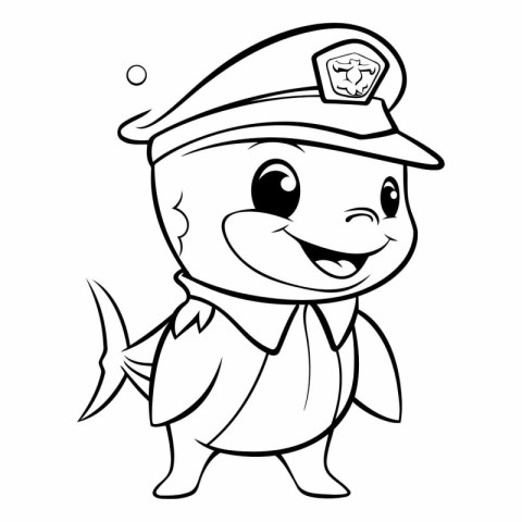 Illustration of a Cute Little Pirate Captain Cartoon Character C