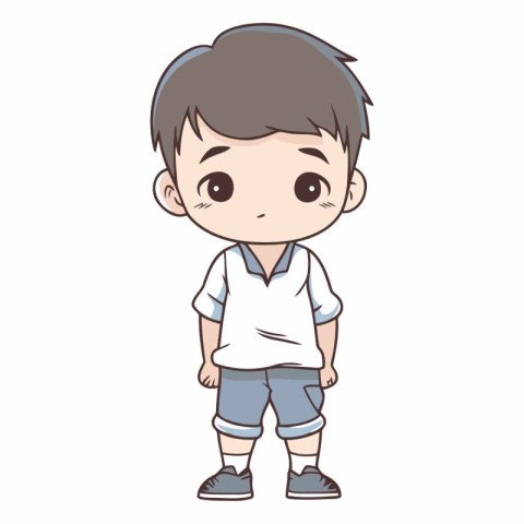 cute little boy cartoon vector illustration graphic design vecto