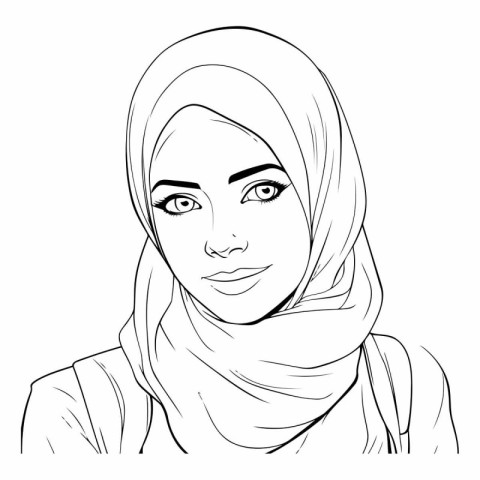 Portrait of a beautiful muslim woman with hijab.