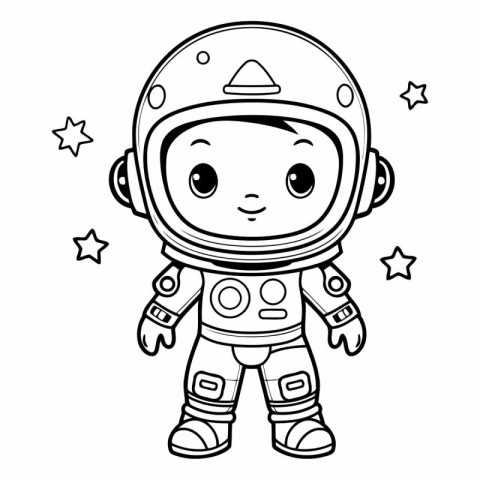 Coloring book for children: astronaut of a cartoon astronaut.