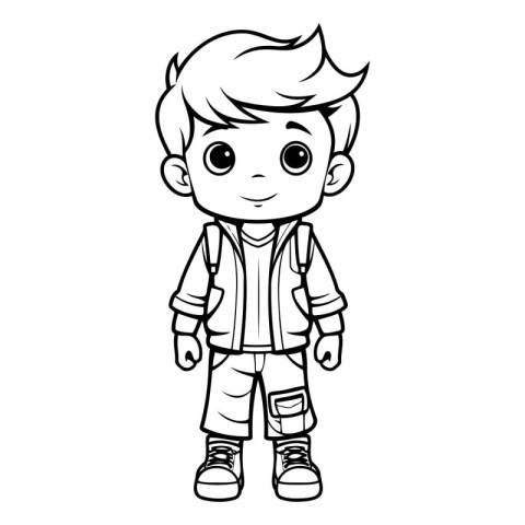 cute little boy cartoon vector illustration graphic design vecto