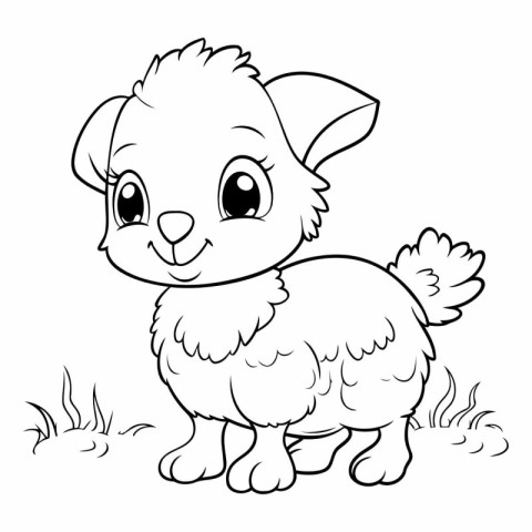 Illustration of Cute Cartoon Easter Bunny Animal for Coloring Bo