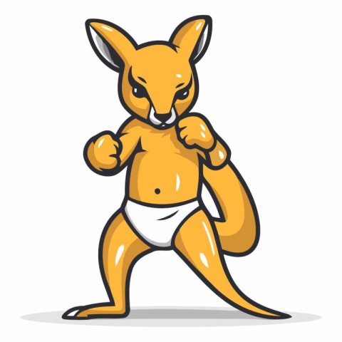 Kangaroo running vector illustration. Cartoon kangaroo running i