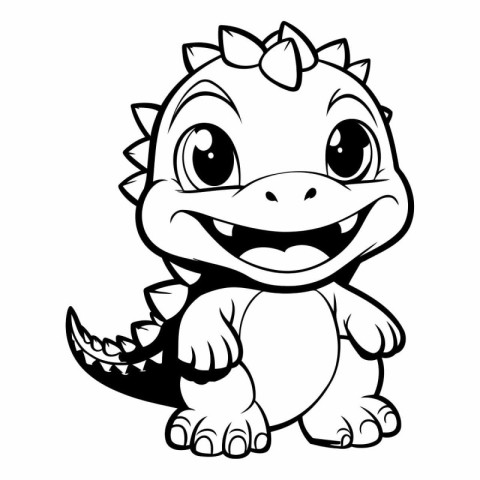 Cute Dinosaur Cartoon Mascot Character Illustration Isolated on