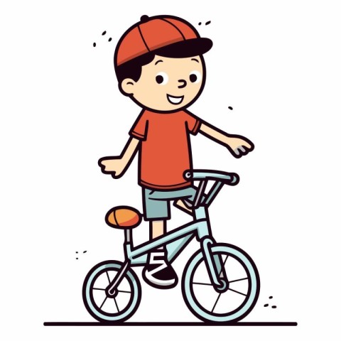 Boy riding a bike of a boy riding a bicycle.