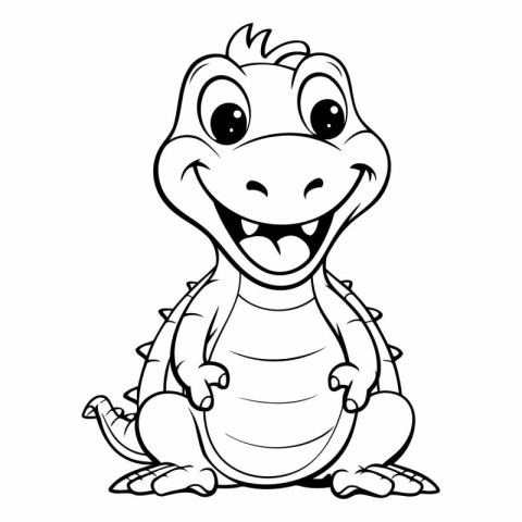 Illustration of a Cute Baby Dinosaur Cartoon Mascot Character