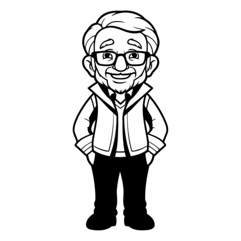 Grandfather cartoon icon. Grandparent avatar person people and h