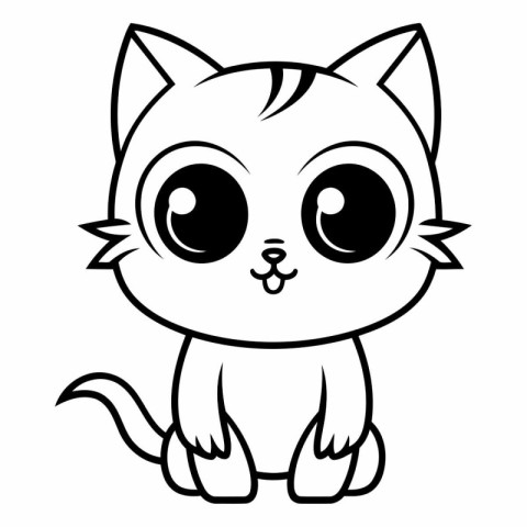 cute little cat kawaii character vector illustartion design