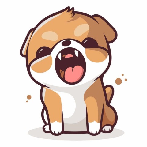 Cartoon Illustration of a Cute English Bulldog Dog Character