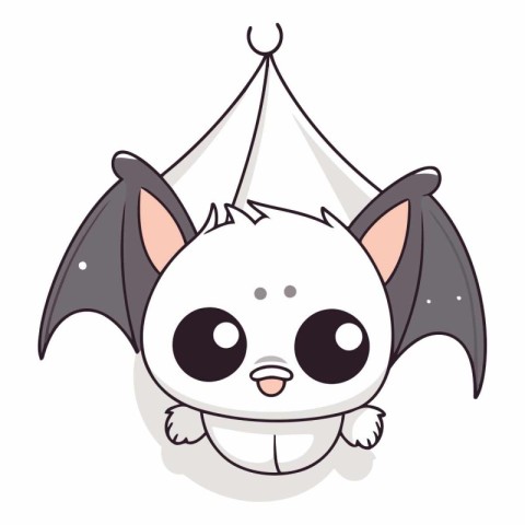 Cute cartoon bat isolated on a white background.