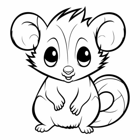 Mascot Illustration of a Little Mouse Animal Coloring Book