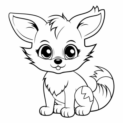 Cute cartoon fox. Coloring book for children.