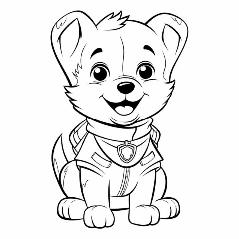 Cute Puppy Cartoon Mascot Character - Coloring Book