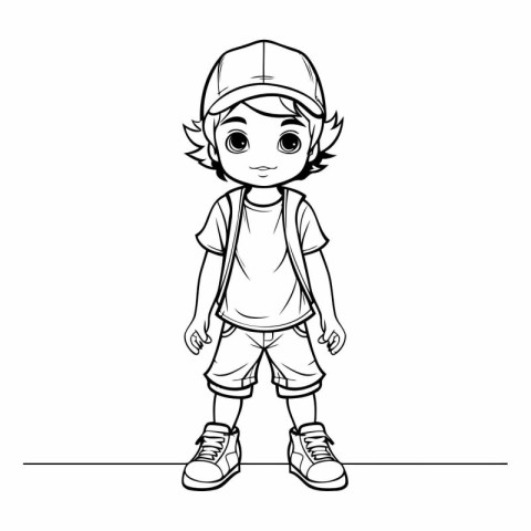 Outline of a little boy in sportswear.