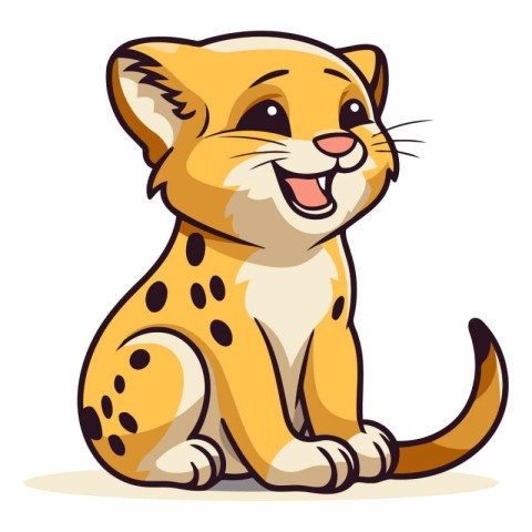 Illustration of a Cute Cheetah Cheetah Sitting