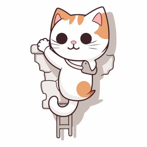 Cute cartoon cat sitting on a chair design.