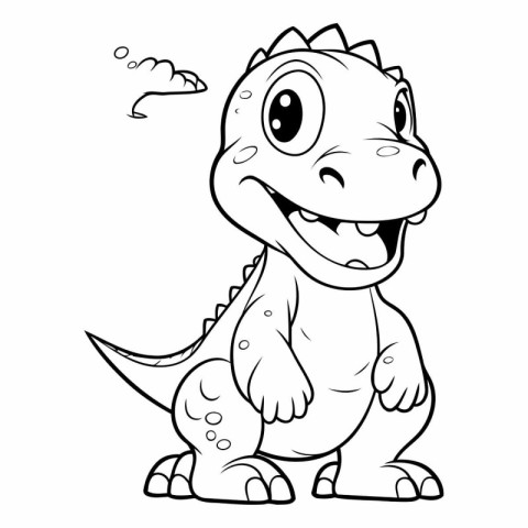 Dinosaur Cartoon Mascot Character - Coloring book for kids