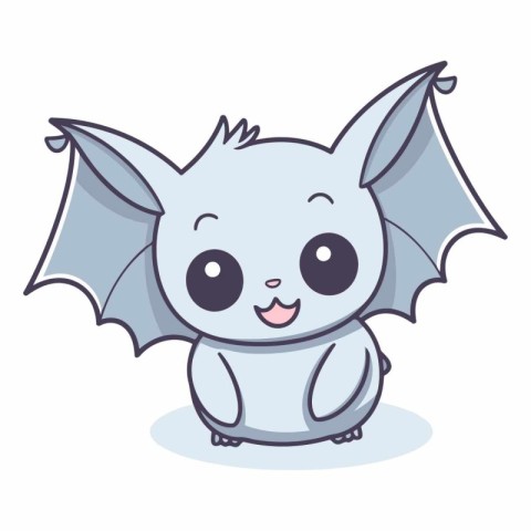 Cute cartoon bat isolated on a white background.