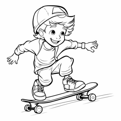 Boy riding a skateboard. sketch for your design