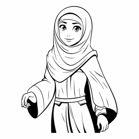 Arabic woman in traditional clothes of muslim girl.