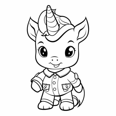 Coloring book for children: Unicorn. Cartoon style.