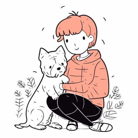 Girl and dog of a girl with a dog.