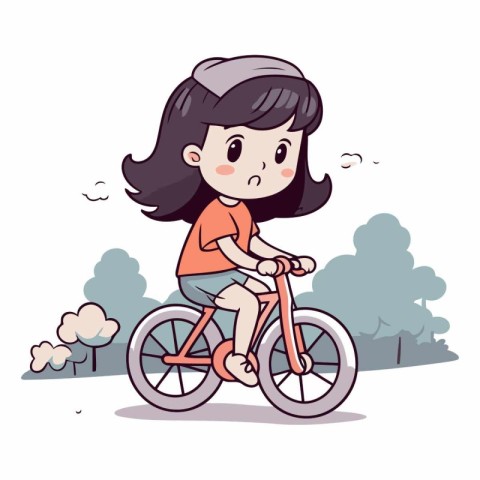 Girl riding a bicycle in the park of a girl on a bicycle.