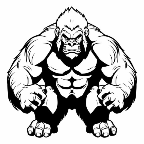 Gorilla - gorilla mascot ready for vinyl cutting.