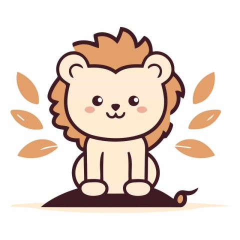 cute lion cartoon design eps10 graphic.