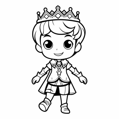 Cute Little Boy in Princess Costume Vector Illustration for Colo