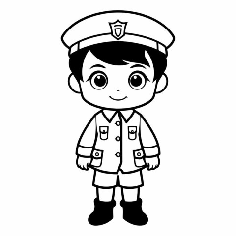 cute sailor boy cartoon vector illustration graphic design vecto