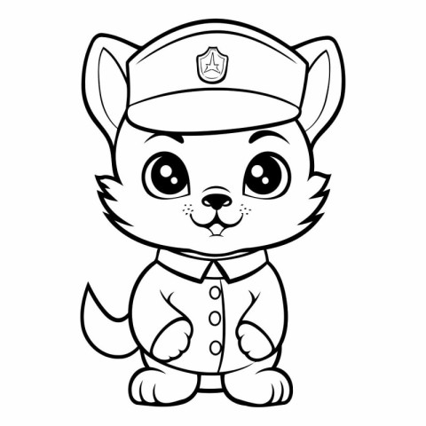 Black and White Cartoon Illustration of Cute Fox Animal Coloring