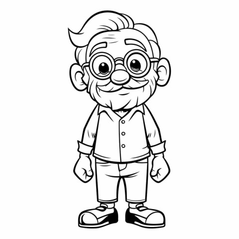 Grandfather Cartoon Character Mascot Vector Illustration for Col