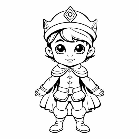 Coloring book for children: Boy in costume of King